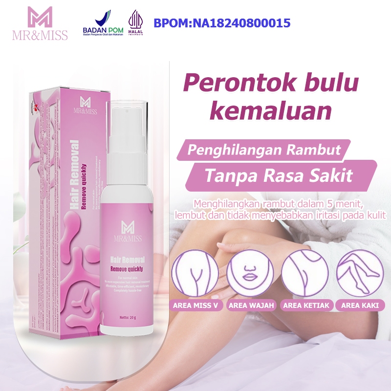 MR&MISS Perontok bulu kemaluan Perontok bulu ketiak Perontok bulu permanen Hair removal cream 20g Kr