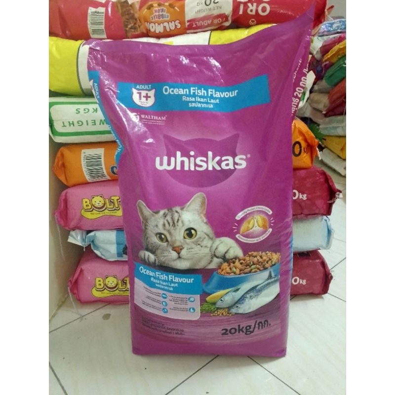 Grab / Gojek Whiskas Ocean Fhis 20kg Dry Food // Makanan kucing Dewasa Dry Food 20kg