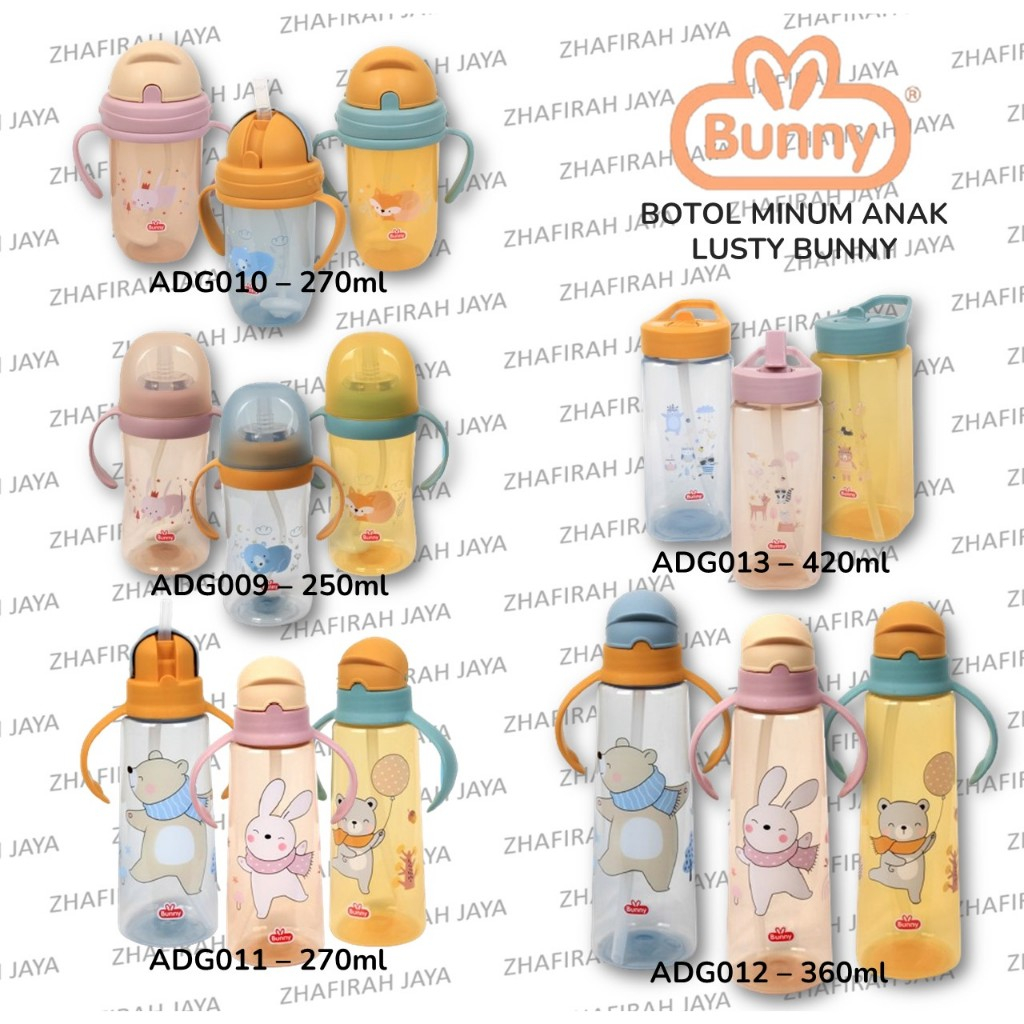 LUSTY BUNNY Bunny Euroline Series Training Cup With Straw Botol Minum Bayi