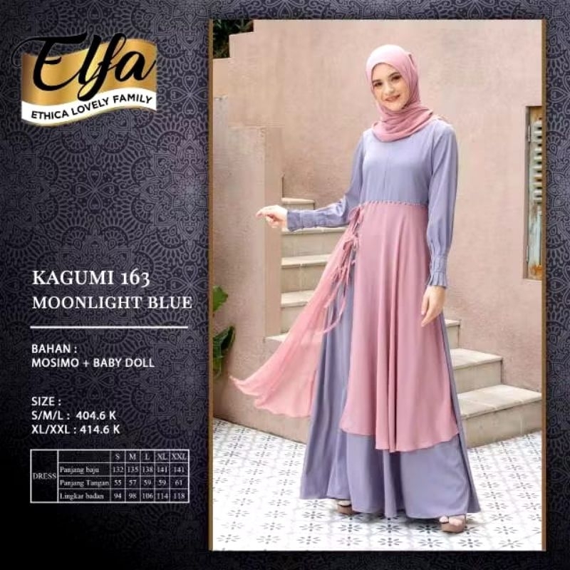 Gamis Ethica Kagumi 163 Moonlight Blue/Ethica Gamis Sarimbit/Gamis Kagumi Ethica/Ethica Elfa