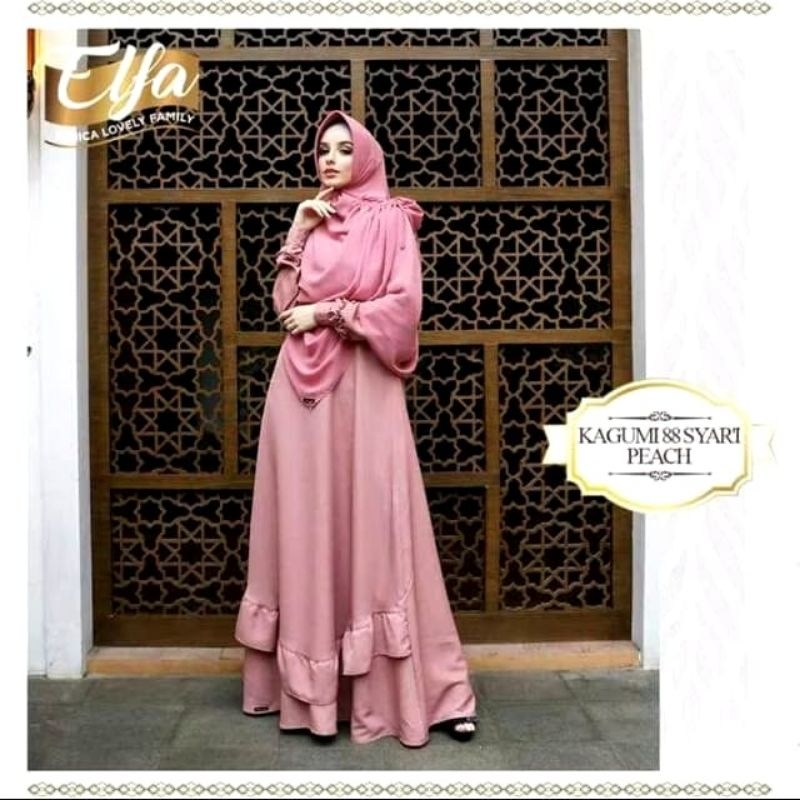 Gamis Ethica Kagumi 88 Peach/Kagumi 88 Peach Ethica/Ethica Gamis Sarimbit/Ethica Elfa