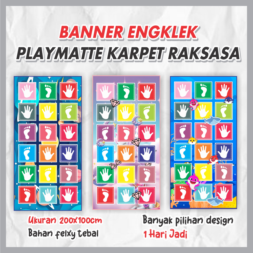 MAINAN ENGKLEK KARPET PLAYMAT EDUKASI / KARPET JEJAK TANGAN DAN KAKI BANNER EDUKASI ANAK