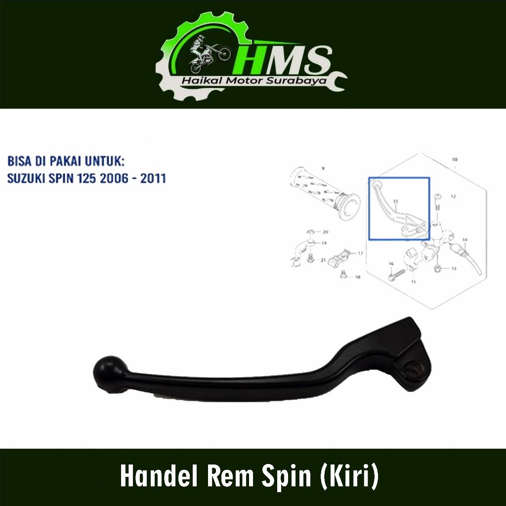 Handel Rem Spin (Kiri) - Handle Tuas Pegangan Lever Rem Belakang Suzuki Spin 125 Spin 125 Nex Lets