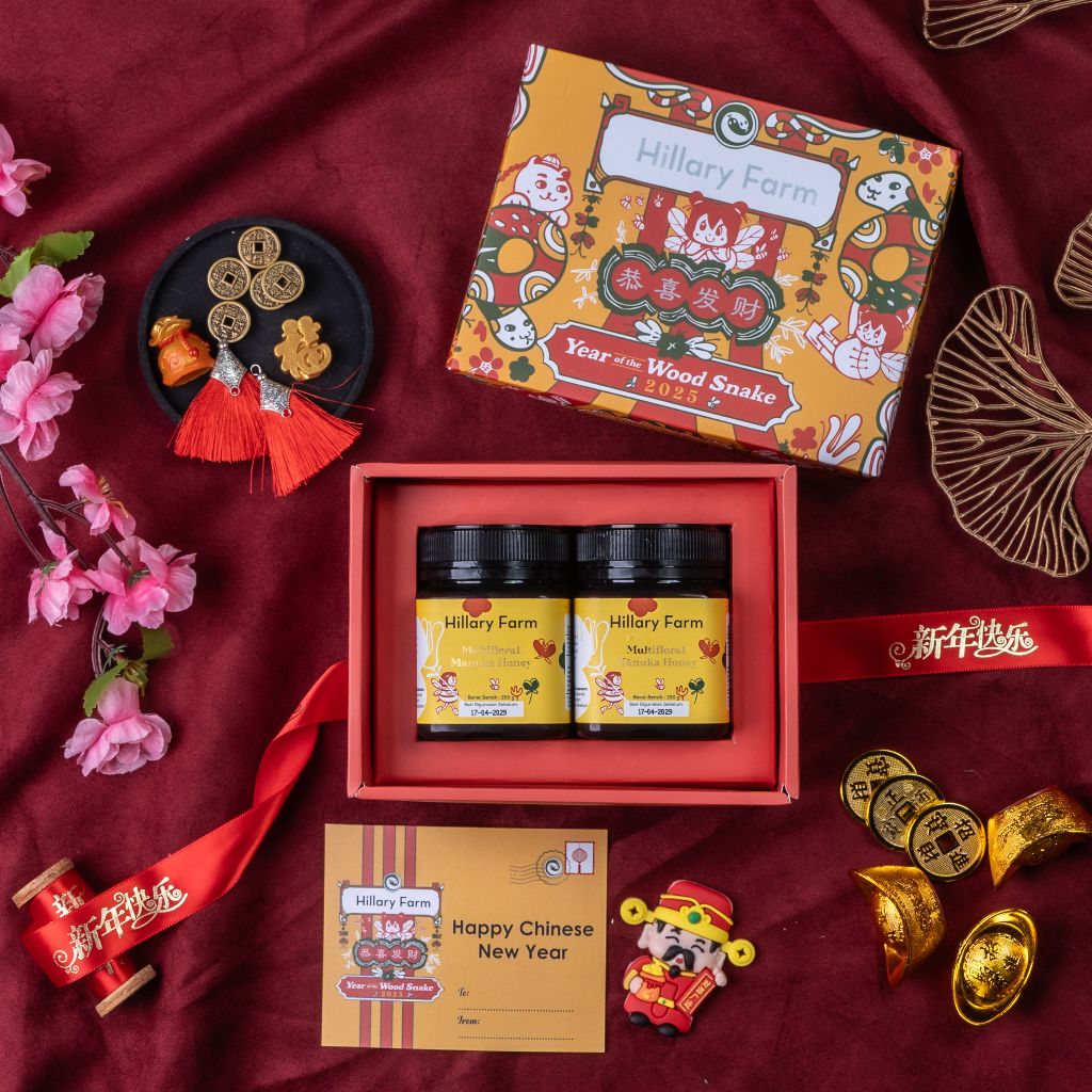 

Hampers Chinese New Year / CNY Multifloral Manuka Honey 250gr + Multifloral Manuka Honey 250gr