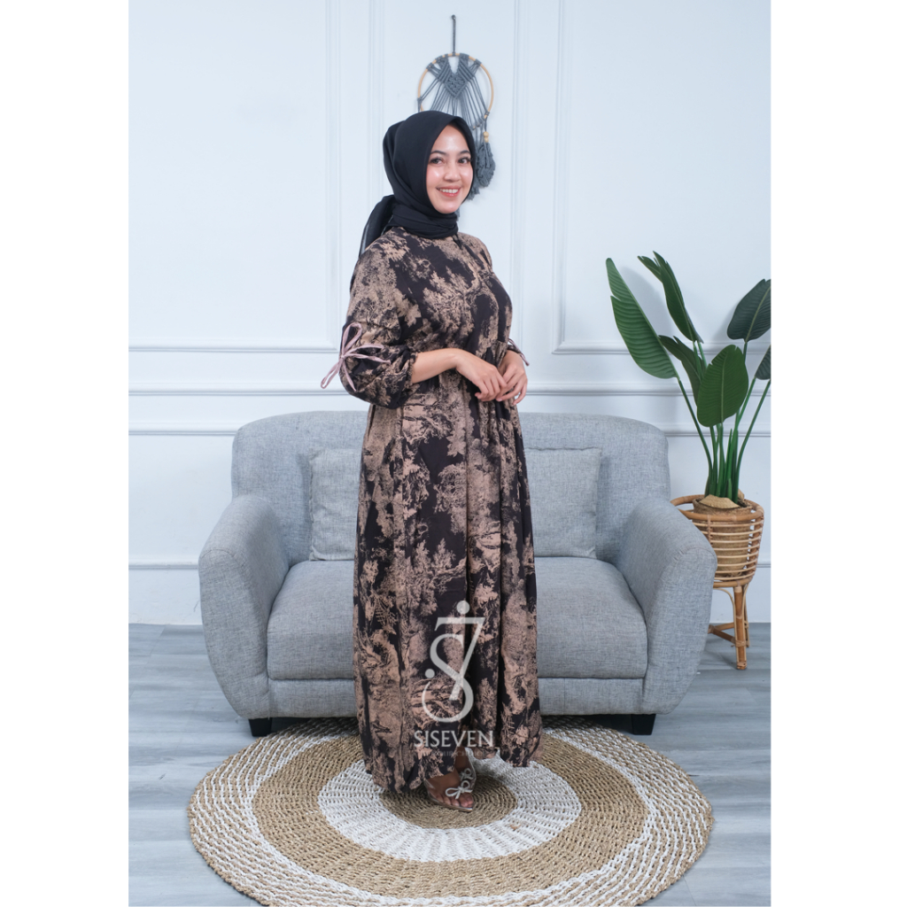 RB1 Anjani Couple Pasangan Sarimbit Keluarga Family Set Motif Baju Gamis Lebaran Wanita Muslim
