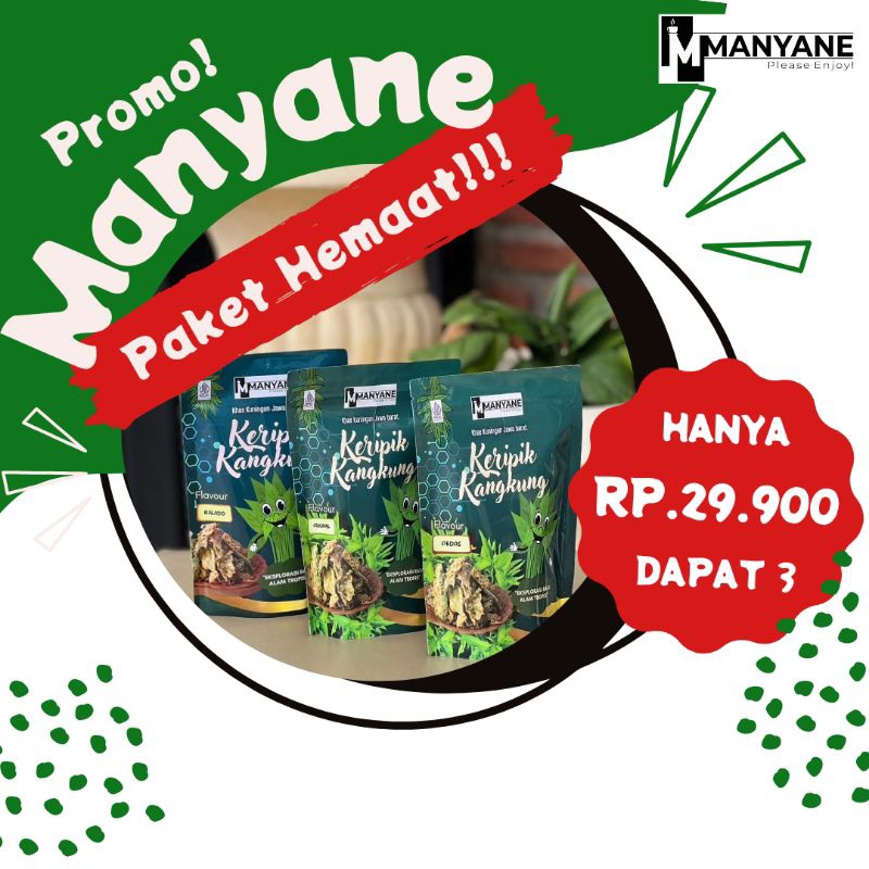 

MANYANE Keripik Kangkung PAKET HEMAT 3 PCS