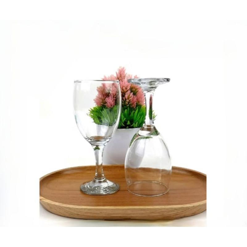 Gelas Kaki Kedaung /Gelas Tamu 6pcs /Gelas Kaca Beling Bening