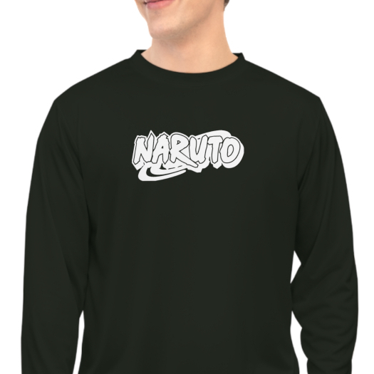 Kaos Lengan Panjang Pria Wanita Katun Combed - Naruto Logo