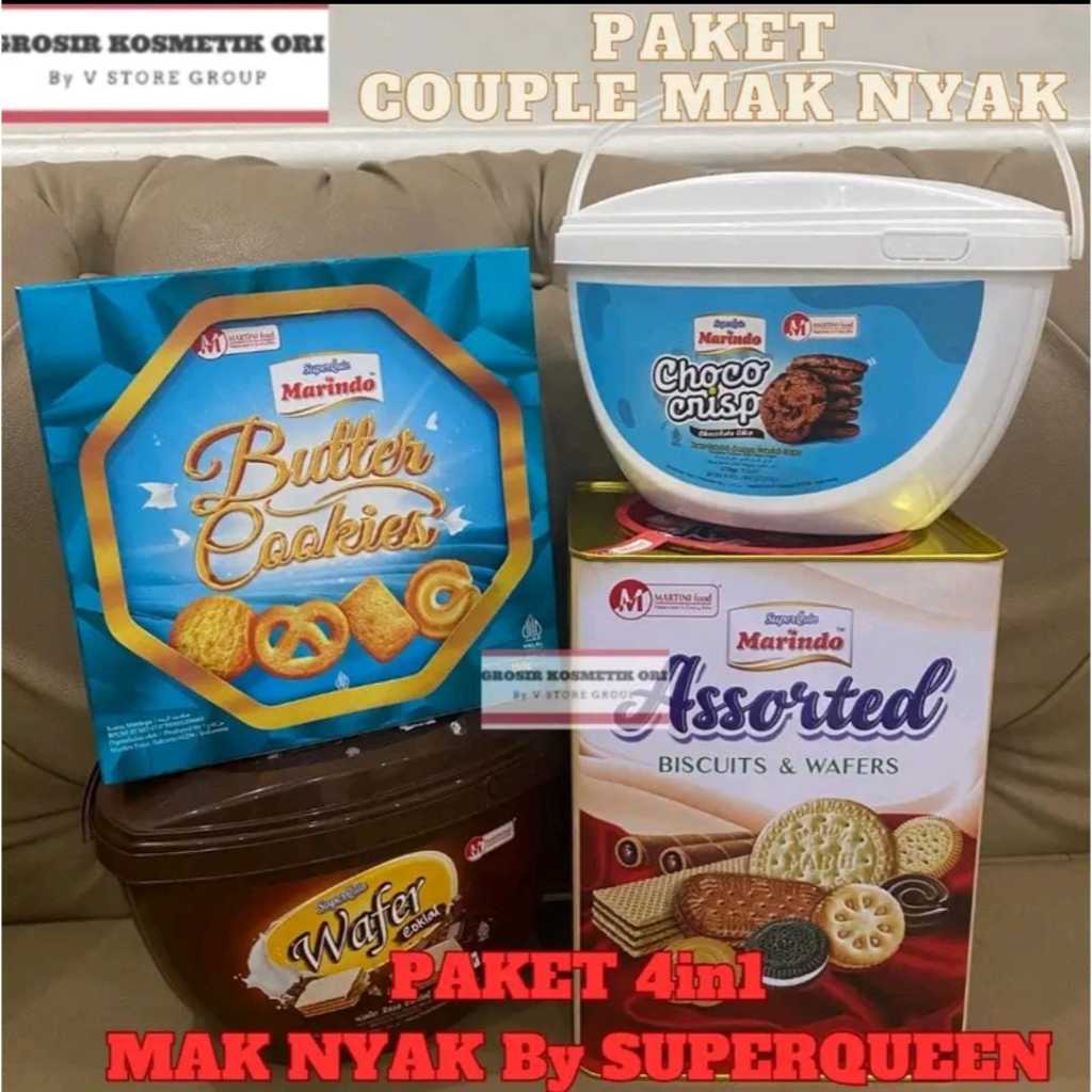 

(PAKET MAK NYAK 4in1) ASSORTED DAN BUTTER COOKIES MAK NYAK SUPERQUEEN PAKET ISI 4IN1