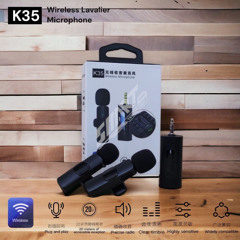 Microphone Wireless Clip Jack 3.5mm - Clip On Mic Wireless Noice Reduction Vlogging Singing