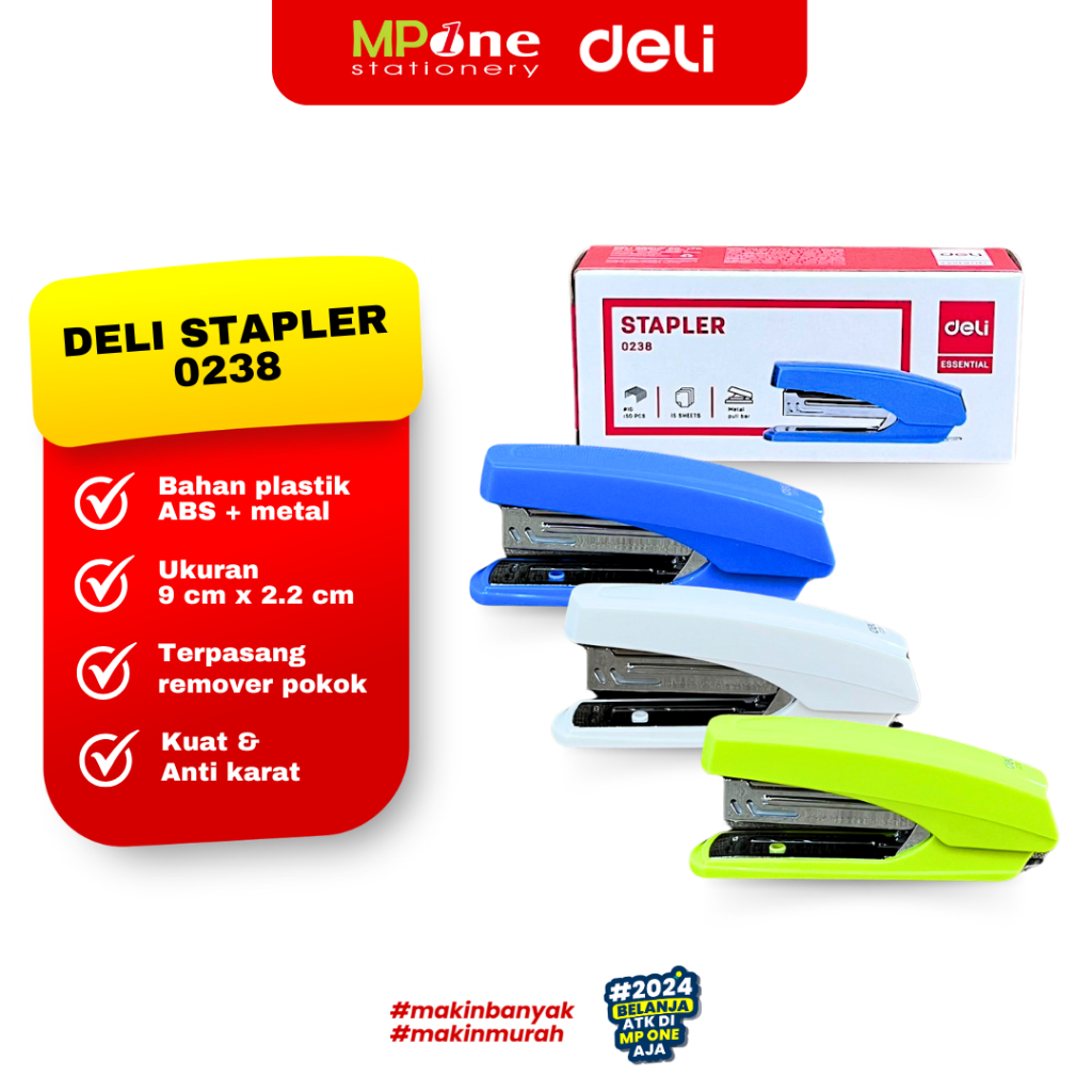 

Deli Stapler Kecil HD-10 0238 / Stapler Full Colour Metal Ukuran Staples #10 DELI 0238