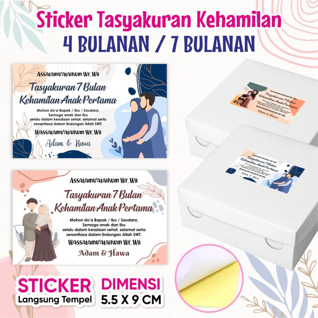 Sticker Tasyakuran Kehamilan 4 Bulanan / 7 Bulan