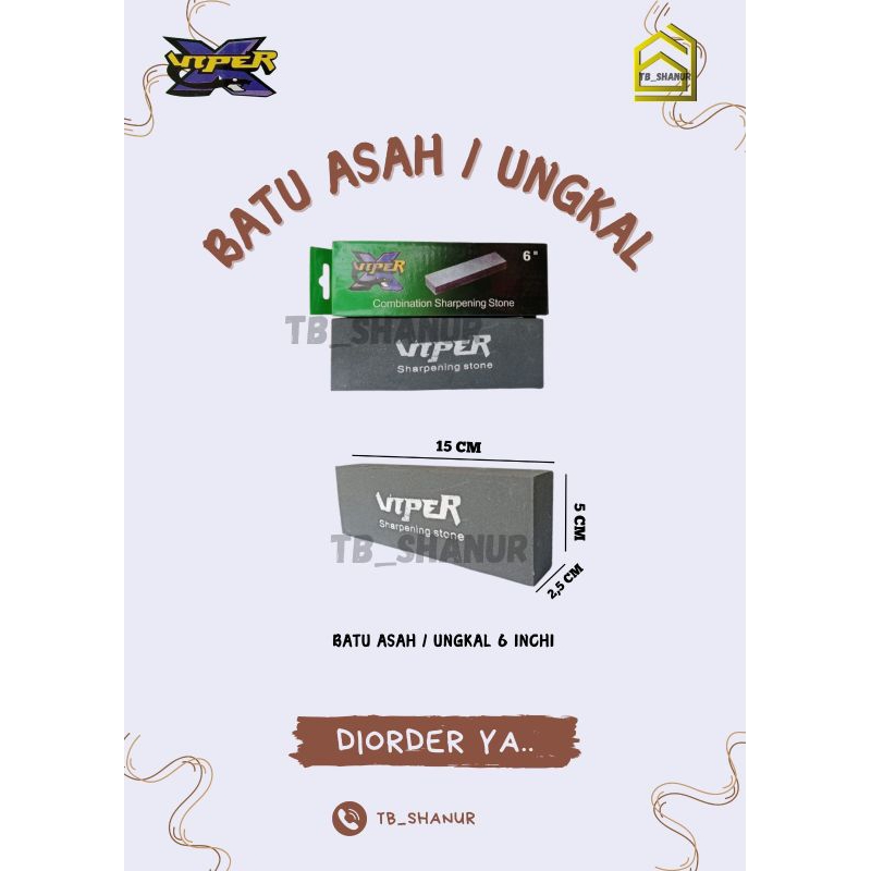 Batu Asah Gosok Ungkal Merk Viper 6" / 8"