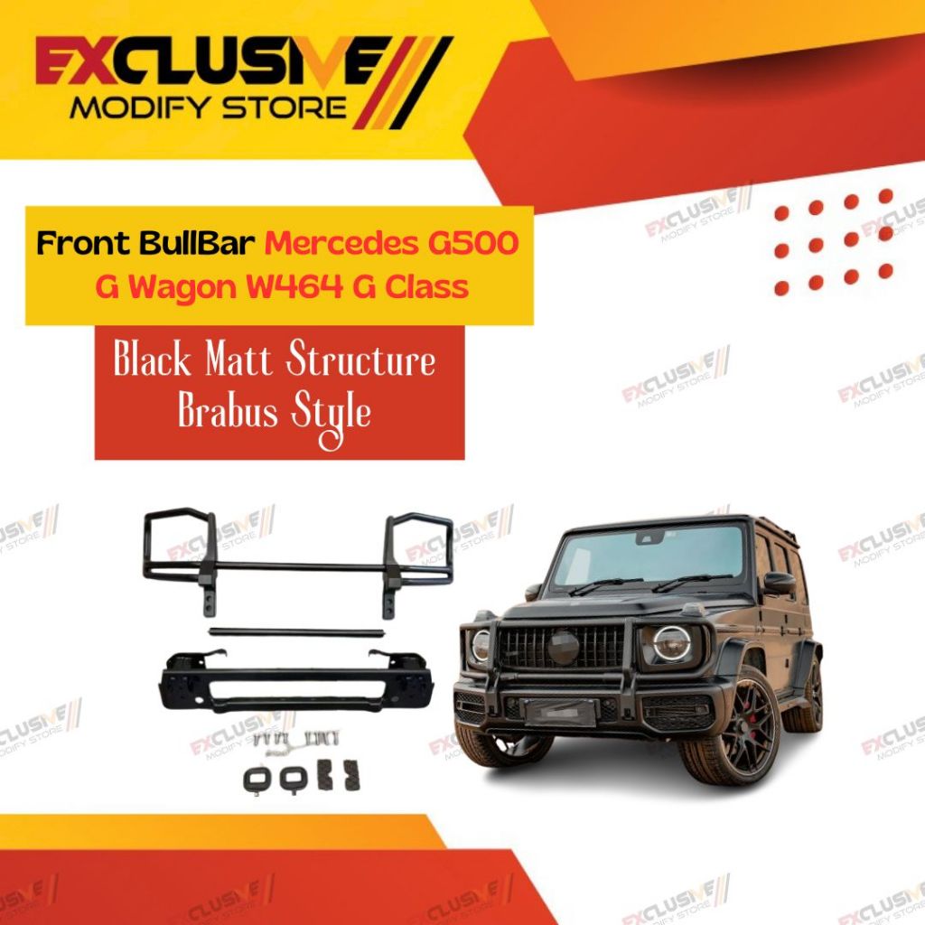MERCEDES G350 G400D G400 G500 G WAGON W464 G CLASS UPGRADE BULL BAR BRABUS STYLE PUSH BAR FRONT HEAV