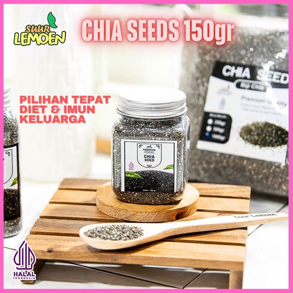 

Suur Lemoen Chia Seed Organik 150 gram Black Chia Seeds
