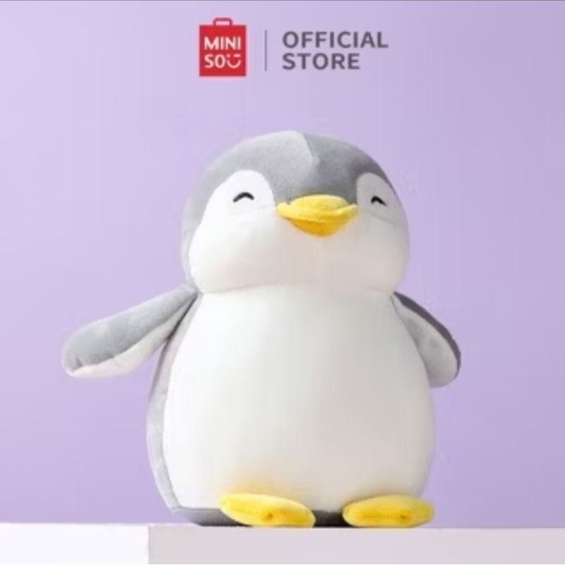 Miniso Plush Toy boneka mewah Boneka Jumbo 17 Inci pinguin Penguin Lucu Imut Koleksi Kado Halus & Le