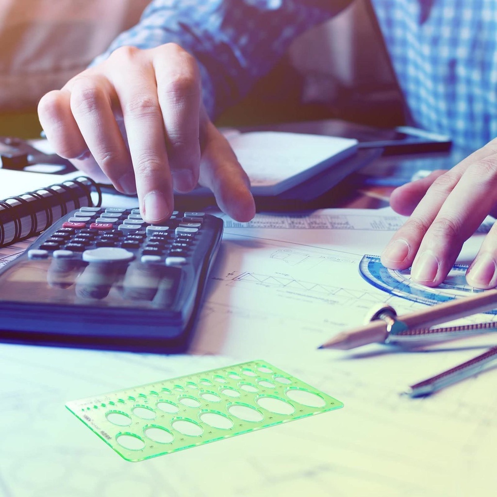 6Pcs Penggaris bentuk arsitek desain interior alat desain Alat tulis perlengkapan sekolah