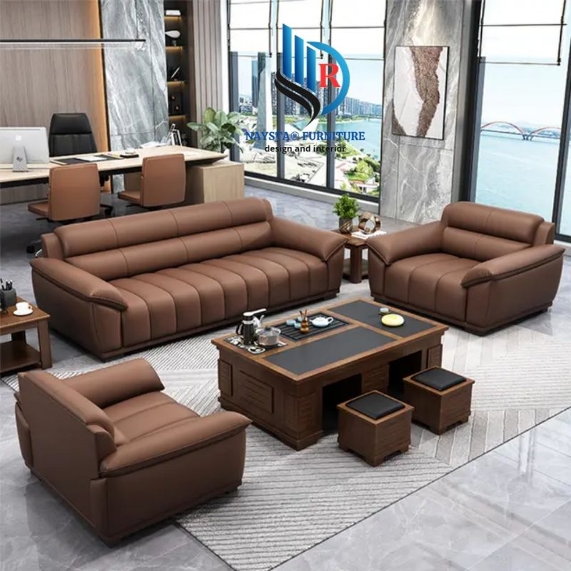 sofa kulit | sofa kantor model 311 plus meja