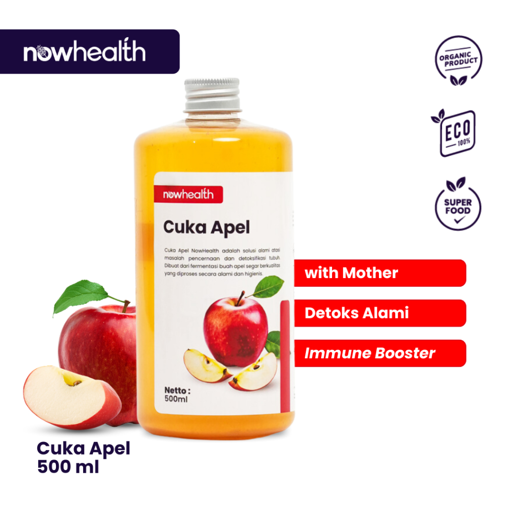 

Cuka Apel 500 ml Nowhealth Apple Cider Vinegar with Mother Asli Organik Minuman Diet Detoks