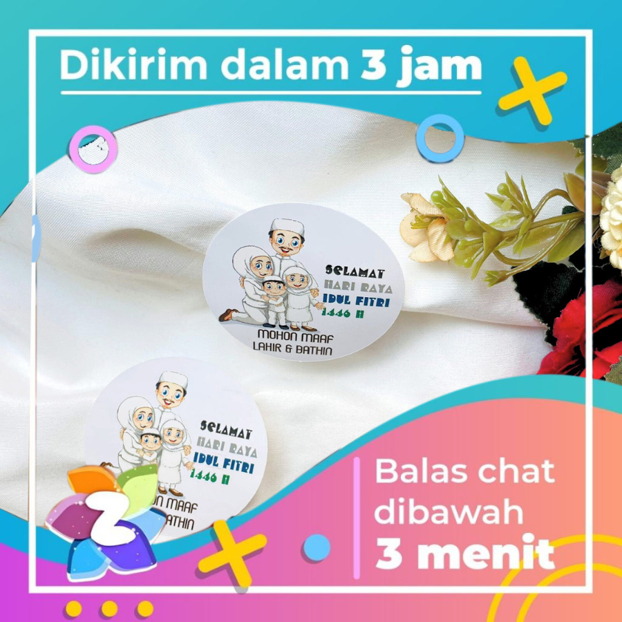 

2-4 Zennida Stiker Ramadan Sticker Hampers Label Hiasan Toples Edisi Idul Fitri Custom Free Desain