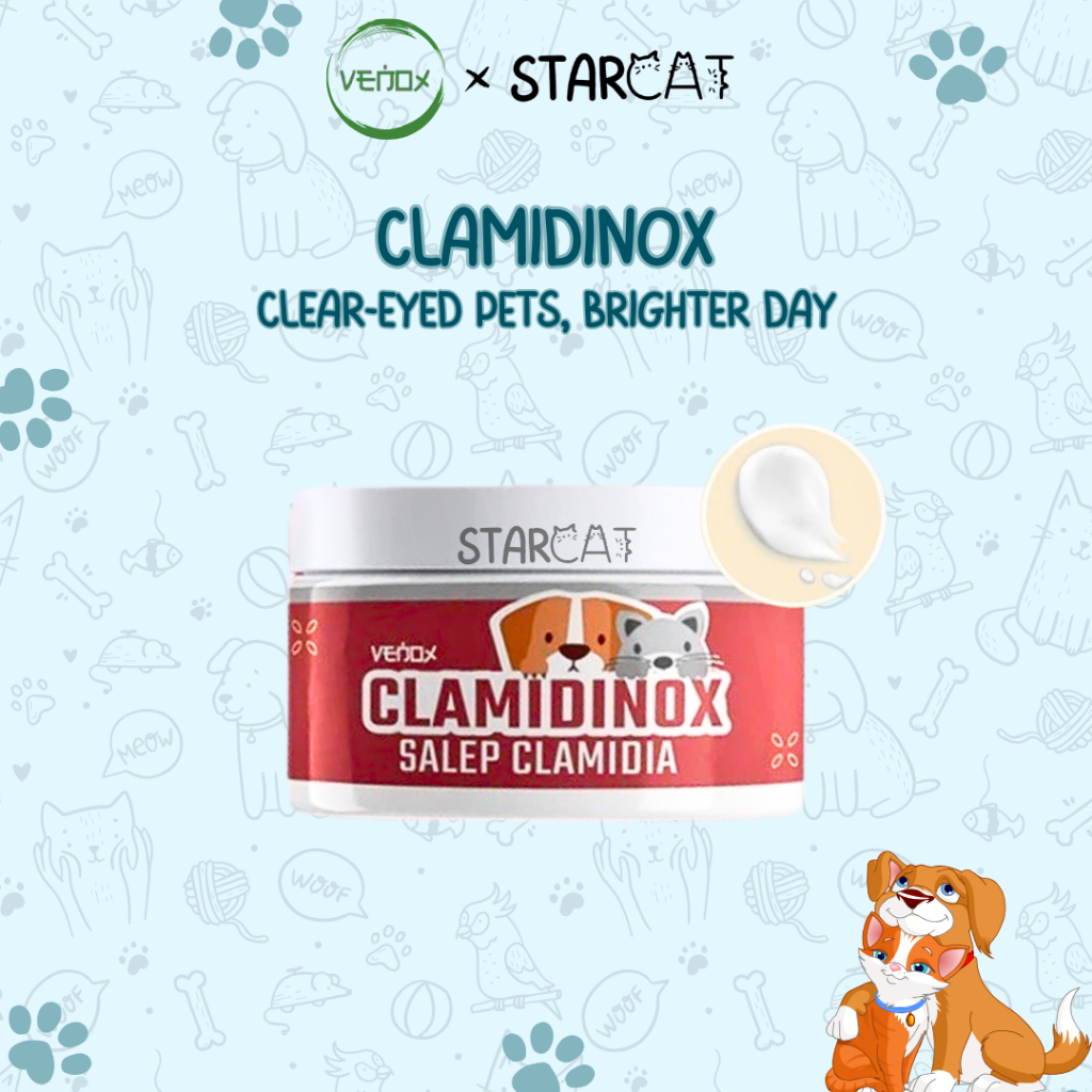 SC Venox CLAMIDINOX Salep Obat Clamidia Mata Kucing Anjing Infeksi Berselaput Bengkak Belekan Berair