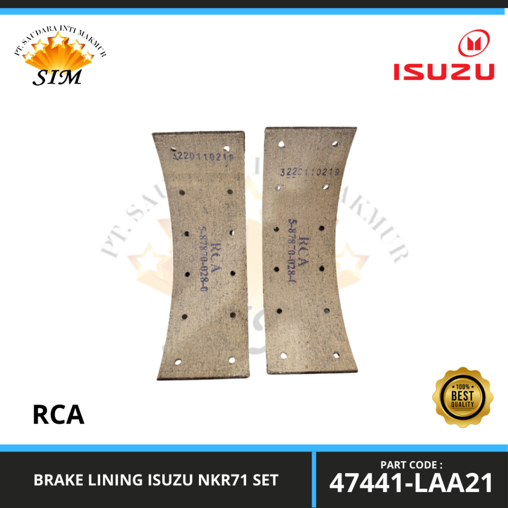 Brake Lining Isuzu NKR71 Set - 47441-LAA21