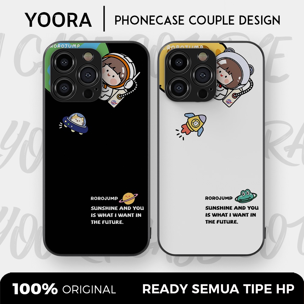 [AST26] Custom Case Couple Astronot Space Premium Bisa Untuk Semua Tipe Hp