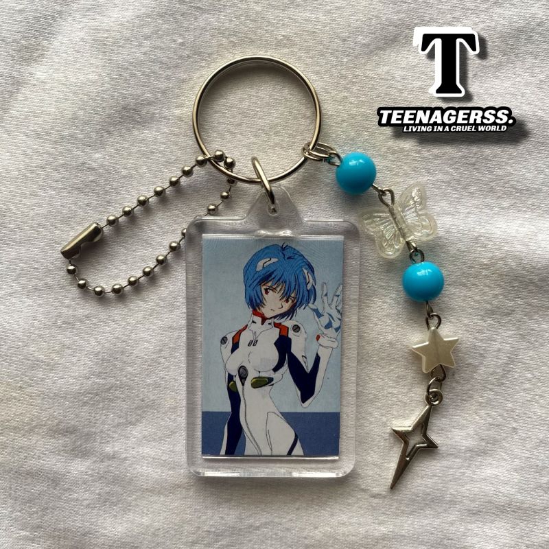 Beads Keychain Bag Rei Ayanami Neon Genesis Evangelion Anime Gantungan Kunci Tas Manik Aesthetic Jew