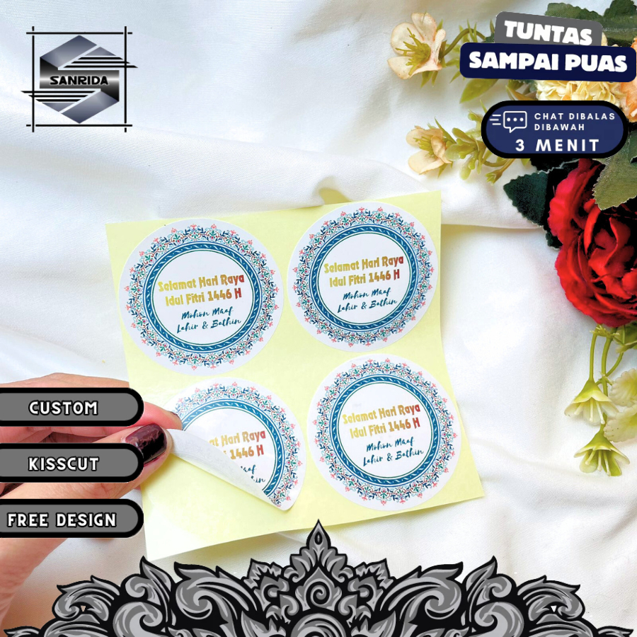 

9-15 Stiker Free Desain Idul Fitri Sticker Lebaran Puasa Eid Ramadhan Custom Label Toples Uk.Besar