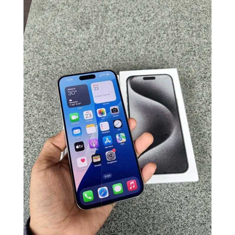 HANDPHONE SECOND IPHONE 15 PRO MAX WHITE 512 IBOX