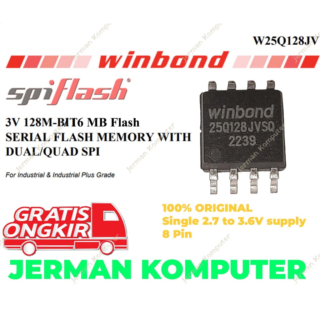 IC ORIGINAL SPI Flash Winbond W25Q128JVSQ 25Q128JVSQ 25Q128 128MBit 16MB