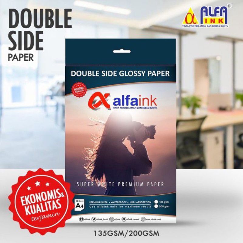 

Alfaink Double Side Glossy Paper A4 200gsm