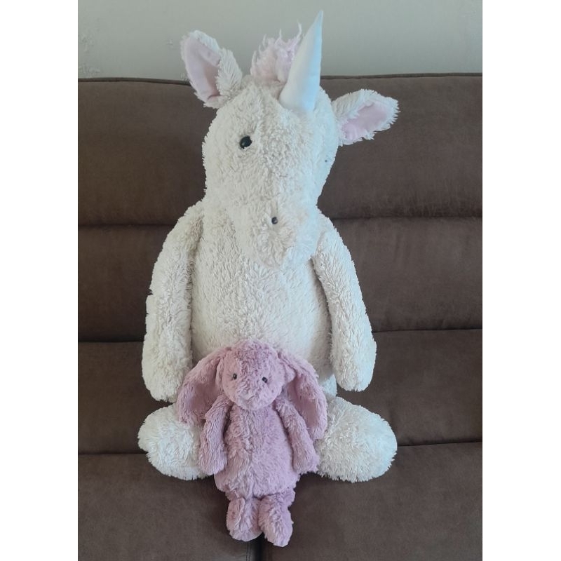 JELLYCAT PRELOVED BASHFUL BUNNY TULIP UNICORN CREAM SILVER TULIP BEIGE LUXE ROSA MEDIUM BIG HUGE TAE