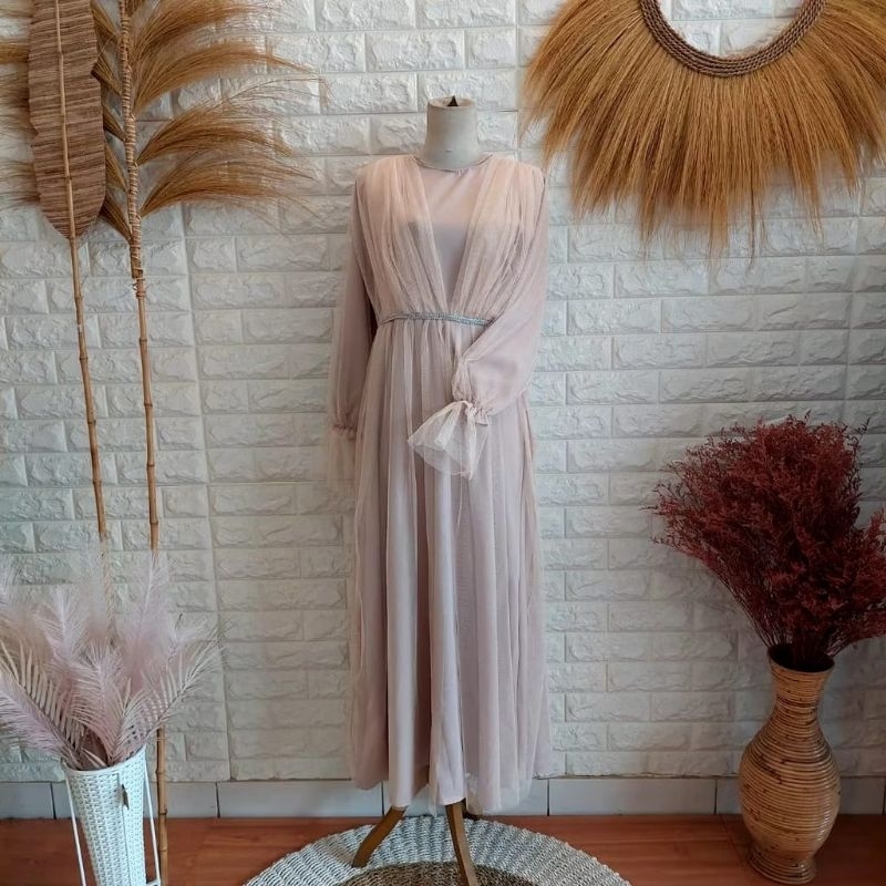 DRESS WANITA / ZARRA DRESS / DRESS PESTA WANITA / DRESS TILE / GAUN SATIN WANITA LENGAN PANJANG / GA