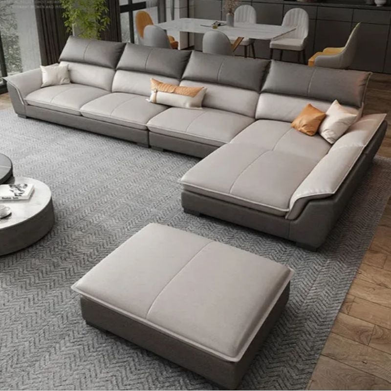 sofa lebar - sofa santai - sofa L sudut ruang tamu minimalis
