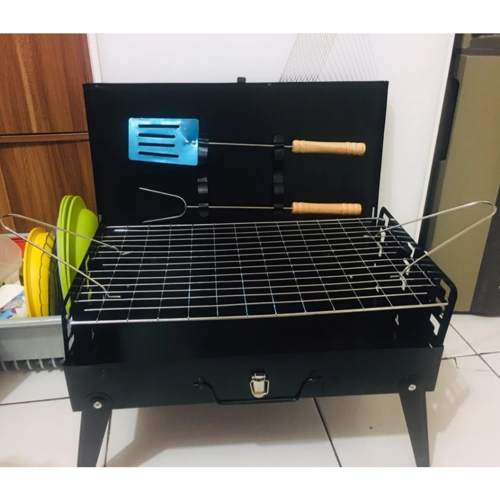 Alat Panggangan Portable Arang Pesta BBQ HC TaffHOME Outdoor Grill Stove Foldable HWSK77