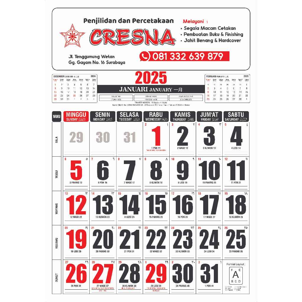

CUSTOM KALENDER 32 250pcs