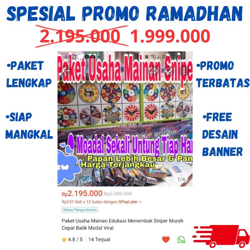 Paket Usaha Mainan Edukasi Menembak Sniper Murah Cepat Balik Modal Viral