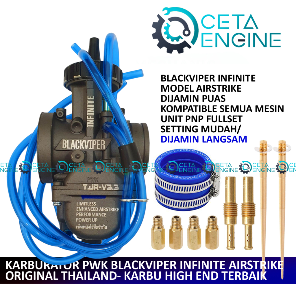 [ BISA COD ] KARBURATOR AIRSTRIKE TUTUP BULAT SILVER PWK 33 34 35 36 38 40 42 ORIGINAL KARBU CARBURE