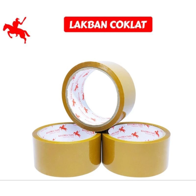 

Lakban bening dan coklat kesatria 45x60yard