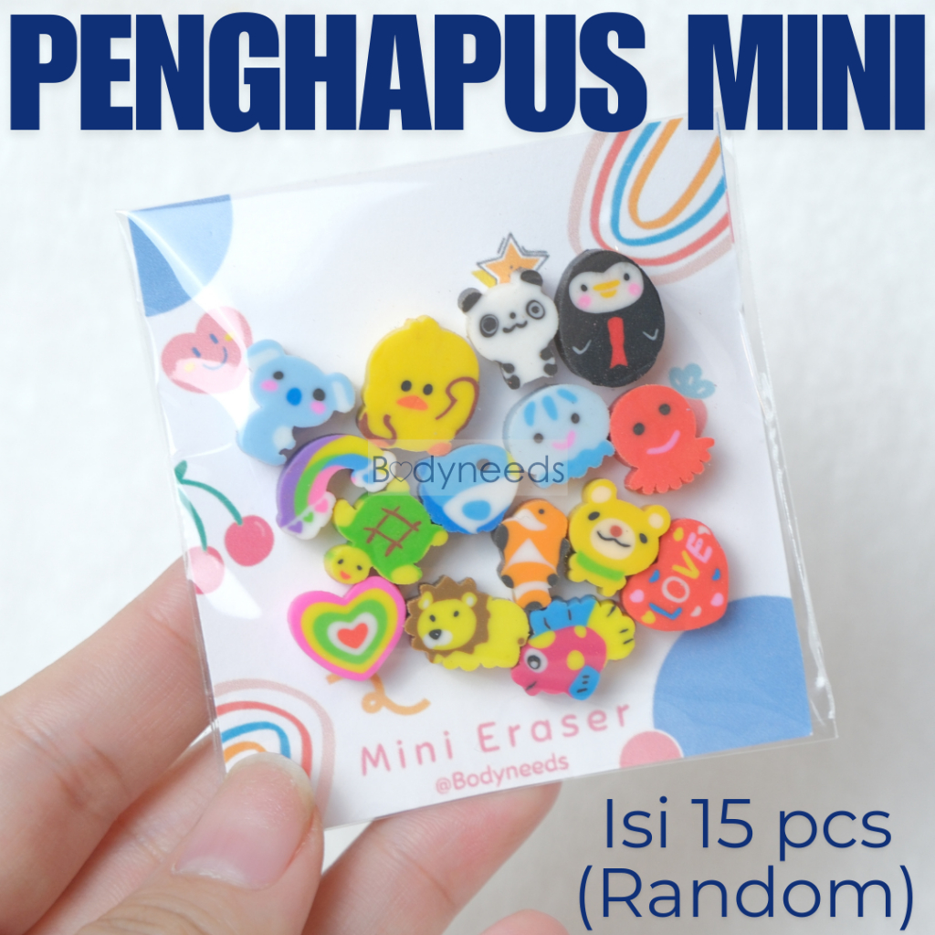 

Penghapus Mini Kecil Lucu / Souvenir Anak Motif 15 Pcs