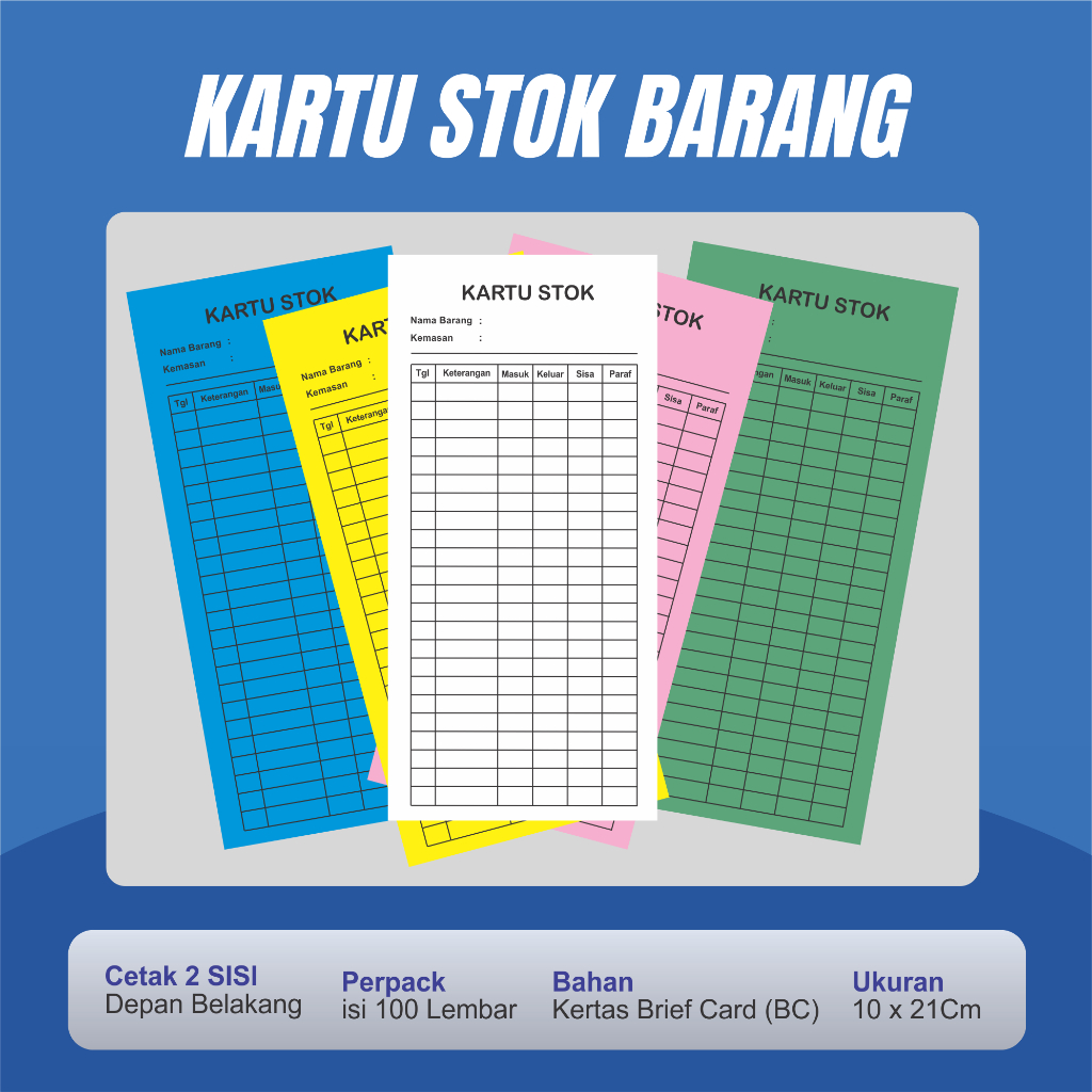 

Kartu Stok Barang Kartu Stok Obat Kartu Stock Custom Desain Sesuai Kebutuhan 100 Lembar