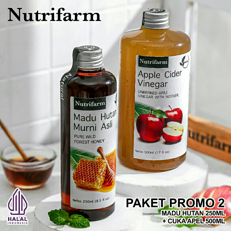 

PAKET PROMO 2 NUTRIFARM CUKA APEL 500ML DAN MADU HUTAN 250ML