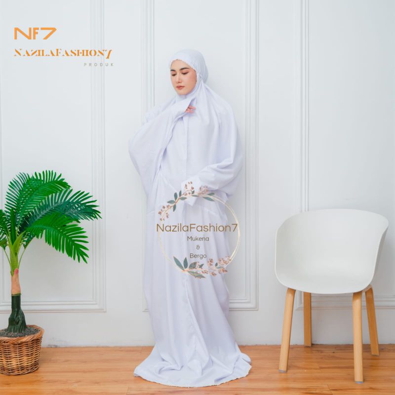 Mukena Terusan Dewasa Jumbo Renda Kecil Katun  Premium