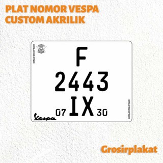 Plat Motor Vespa Akrilik Custom