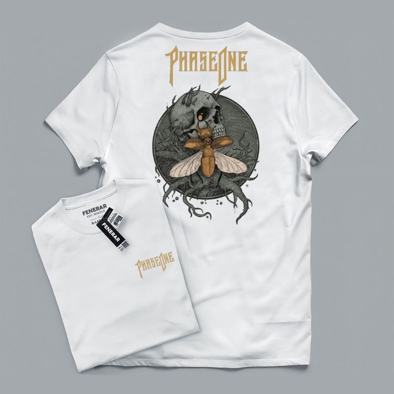 Kaos Distro Pria / Kaos Pria Original / Baju Kaos Pria / T-Shirt Fenerar PhaseOne Putih