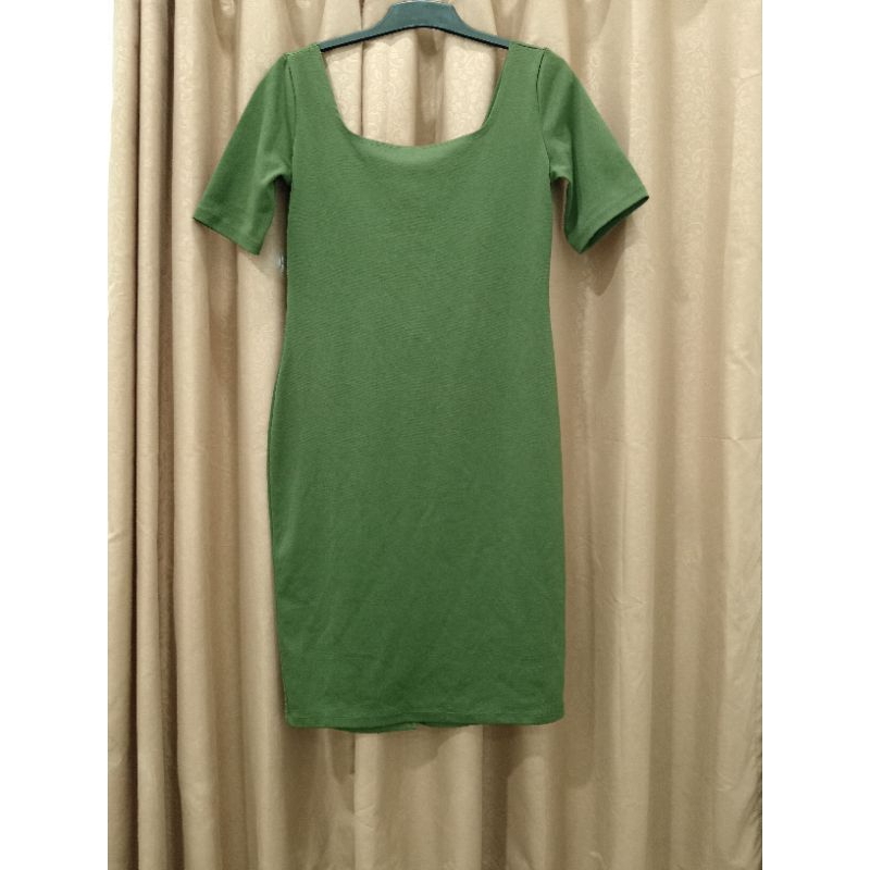 dress kaos warna army sabrina