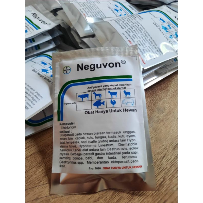 NEGUVON, BAYER ANTI PARASIT PEMBASMI KUTU TERNAK ( 10 GRAM )