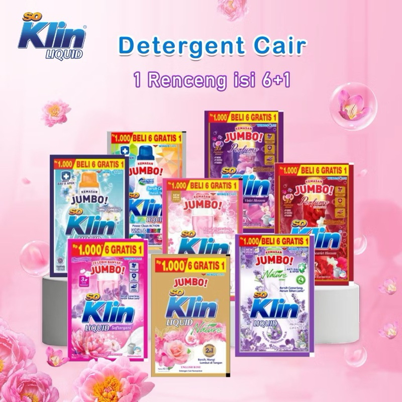 SOKLIN SO KLIN CAIR / SOKLIN LIQUID 48ml 1 Renceng 1000 (6+1)