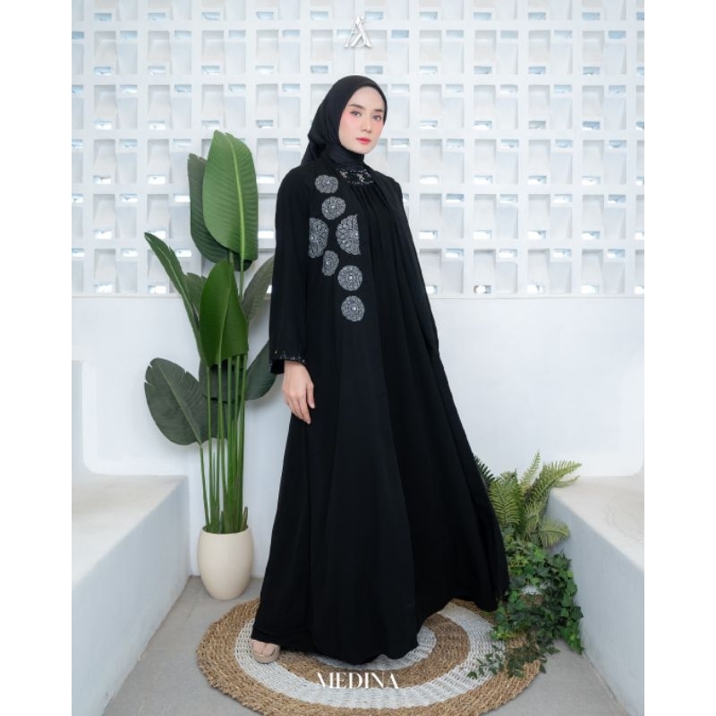 MEDINA dress AIZA by Zalifa,gamis lebaran terbaru,gamis remaja,gamis simpel